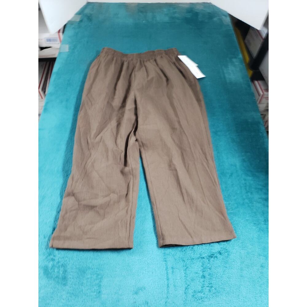 Jeno Neuman Dress Pants Size Small Womens Brown Lightweight Capri Pull On NWT